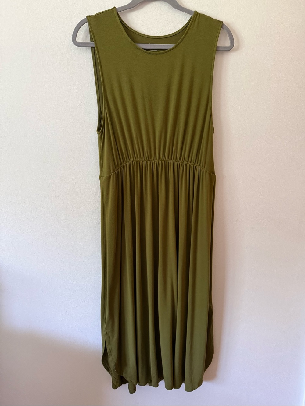 Daily Ritual Jersey Sleeveless Scoop Neck Gathered Waist Midi Tank Dress